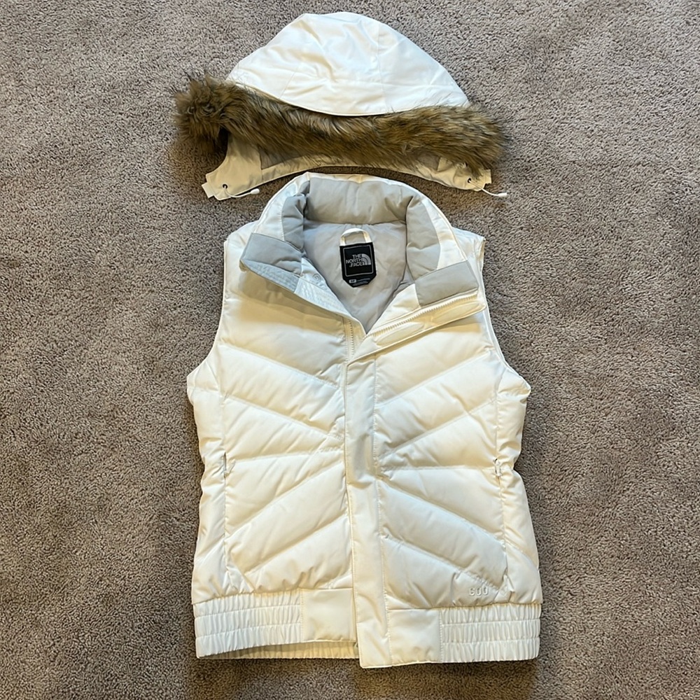 North Face vest with attachable hood